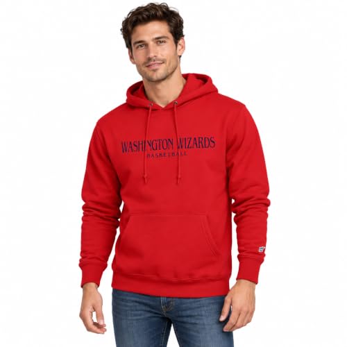 Blue 84 Washington Wizards NBA Officially Licensed Hooded Sweatshirt Thrift Embroidery, Secondary Color, Small