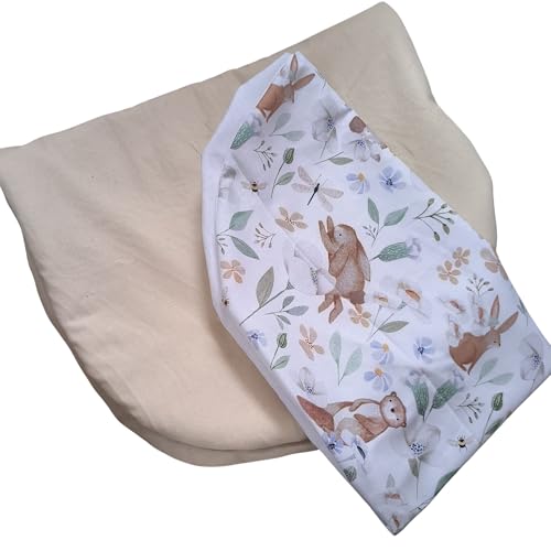 Topponcino en coton bio et sa housse lapins, loutres et