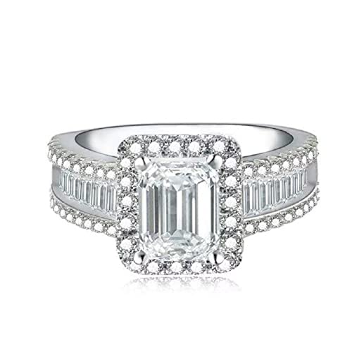 Bague de mariage argent 925 zircone blanche princesse pour sublimer vos fiançailles