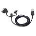 Pangea Agnostic Cable - Lightning/Android(Micro USB) Apple 30-Pin to USB-A Charge & Sync - Black - 1 Meter