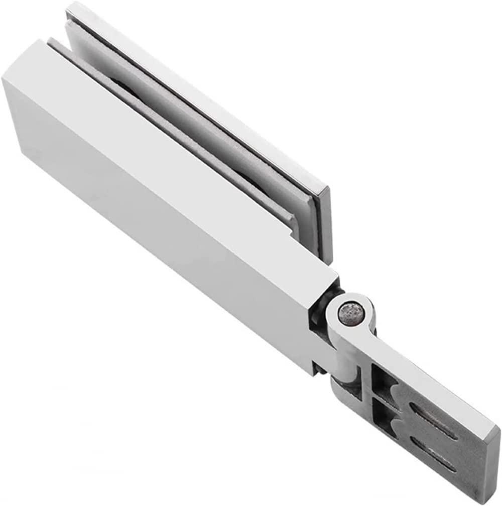 1 paquete de bisagras puerta vidrio acero inoxidable 304, barra larga plateada brillante, clip baño unidireccional 90 °, ducha con abatible 8-12 mm