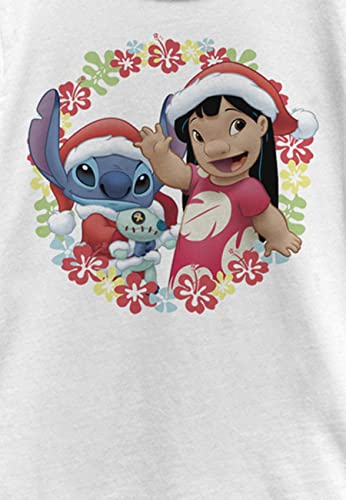 Image of Disney Girls Lilo & Stitch Lilo and Stitch Holiday Girl's Solid Crew Tee