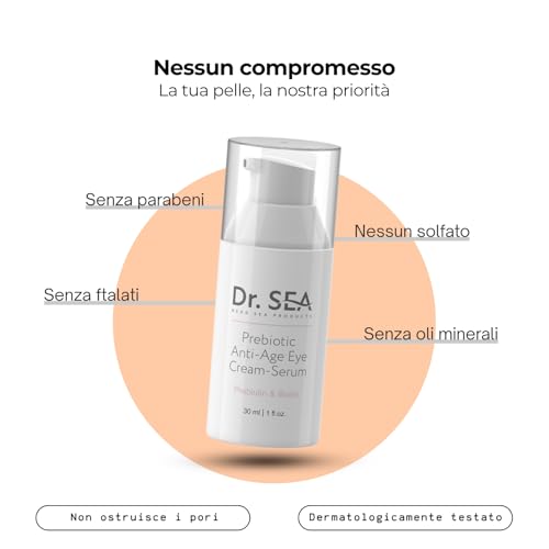 Dr. Sea - Crema-Siero Occhi Anti-Età Prebiotica Con Biotina - Riduce Occhiaie, Rughe & Borse - Idratante, Rassodante & Protettiva - 30Ml - 4