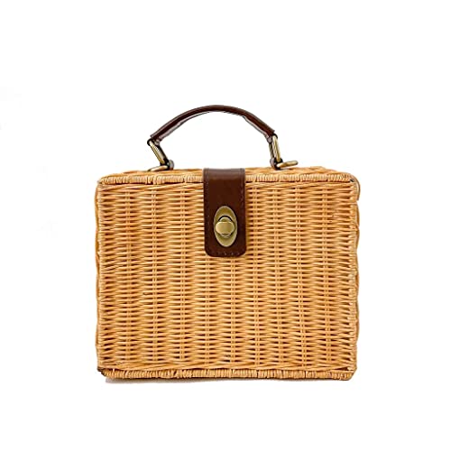 Sac à bandoulière rotin marron rigide pour sublimer vos tenues d'été