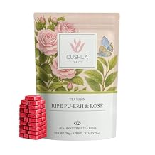 Pu-erh Shu Tea Resin with Rose - Ripe Puer Fermented Dark Tea from Yunnan | Puer Tea Concentrate | 30 Individually Wrapped Pieces