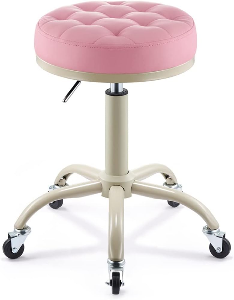 Rotating Low Stool Rolling Stool Chair, Garage Shop Roller Seat, Adjustable Pneumatic Mechanic Stool, 360 Degree Swive Casters Chair, Round for Mechanic Stool for Workshop, Crawl Roller Chai