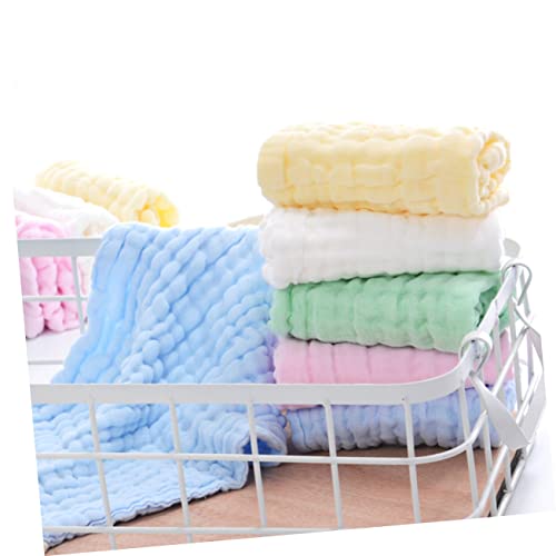 5Pcs Multi Layer Cotton Wash Towels Soft Absorbent Burp Cloths for Drooling Teething and Bathing Newborn4