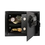 Endynino Steel Money Safe Box, LCD Keypad Safe Box, Security Safe Box with Sensitive Alarm System, Steel Alloy Drop Safe for Home Office Hotel Business Jewelry Gun Cash Use Storage