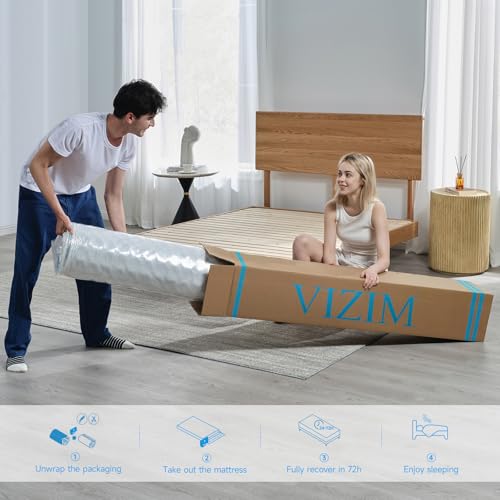 Twin Mattress, 12 Inch Hybrid Mattress with Individual Pocket Springs & Comfort Memory Foam, Twin Size Bed for Pressure Relief & Targeted Support, Medium Firm