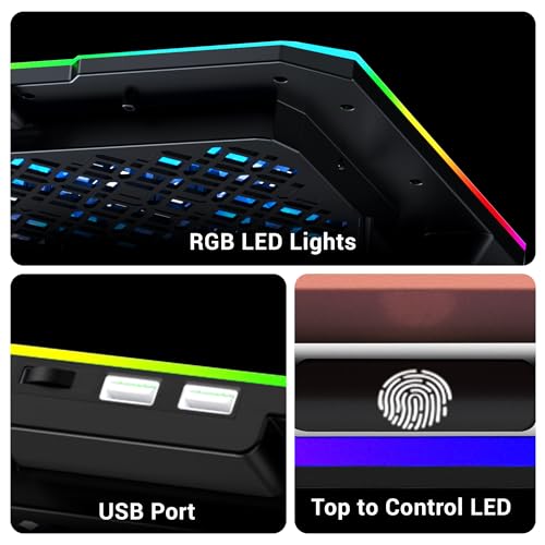 ZEBRONICS NC6500D Laptop Cooling Pad with Support up to 17 inch (43.18 cm) Laptops, Hexa Fans, Speed Control, RGB LED, Detachable Mobile Holder, 5... - Image 6