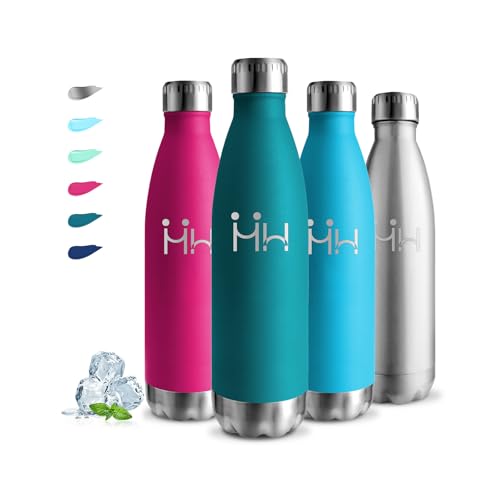 Trinkflasche Edelstahl, Trinkflasche 750ml, BPA-Freie, Isolierflasche Doppelwandig, Thermosflasche Auslaufsicher, mit Schraubverschluss, Wasserflasche für Schule, Wandern, Camping