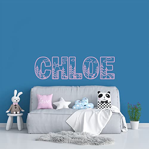 Vinilo decorativo nombre personalizado animales bosque miniatura 6