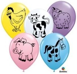 Farm Animal Barnyard Pig Cow Sheep Horse Birthday Party 11' Balloon Latex (25)