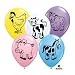 Farm Animal Barnyard Pig Cow Sheep Horse Birthday Party 11' Balloon Latex (25)