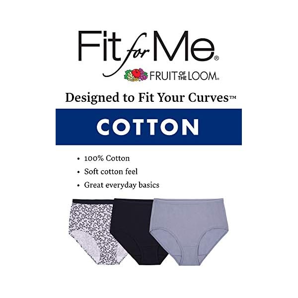 Fruit of the Loom womens Fit for Me Plus Size Underwear, Hi Cut - Cotton Assorted, 11 US