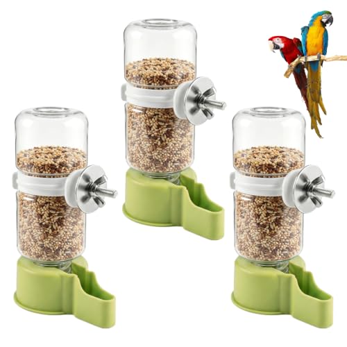3 Piezas Bebedero Pajaros,140ml Comedero y Bebedero Automático para Pájaros