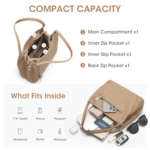 Image of Kattee Leather Purses for Women,Small Crossbody Bags for Women Trendy,Top Handle Handbags Satchel Bag with Adjustable Strap