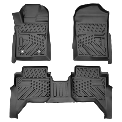 Cartist Floor Mats Fit for Ford Ranger 2024 2025 2026 SuperCrew Cab All Weather Car Mats for Ranger Accessories Heavy Duty Black Floor Liner