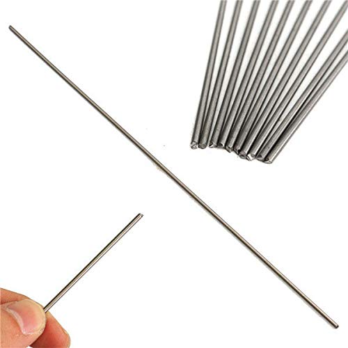 NC KAISENG Titanium Rod,10pcs 2mmx250mm Titanium Round Bar Grade 5 Rod Tube