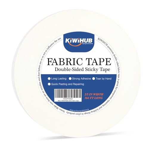 double sided tape for clothes - heavy duty fabric tape strong adhesive cloth hemming hem tape no sewing or ironing gluing - 25 inch x 164 feet