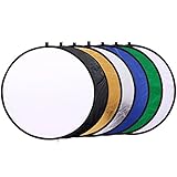 Aosnow 丸レフ板 7 in 1金/銀/白/黒/半透明/青/緑 折り畳み式レフ 結婚式撮影/ポートレート撮影など用 ポーチ付き (60cm, 7 in 1金/銀/白/黒/半透明/青/緑)