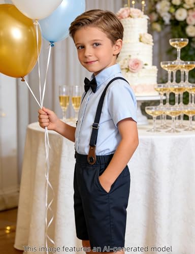 Image of A&J DESIGN Baby Boys Gentleman Suit, 2Pcs Outfit Shirt & Pants