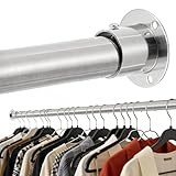 【HAUTE QUALITÉ】Notre tringle à vêtements est fabriquée en acier inoxydable de haute qualité, imperméable et inoxydable. De plus, la tringle à vêtements a un diamètre intérieur de 28 mm et un diamètre extérieur de 32 mm, ce qui la rend plus solide et durable que les tringles à vêtements habituelles, avec une capacité de charge plus élevée, vous permettant ainsi d’accrocher de nombreux vêtements sans les plier.