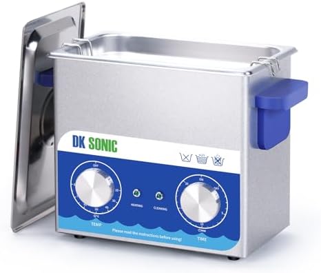DK SONIC Ultrasonic Cleaner,3L 120W Ultrasonic Jewelry Cleaner with Heater& Mechanical Timer,Sonic Cleaner for Cleaning Jewelry,Eyeglasses,Coins(Include Basket)