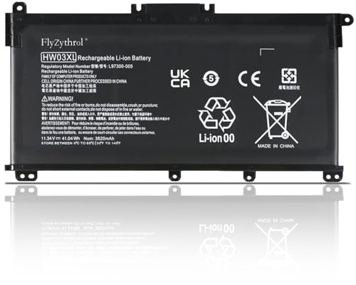 FlyZythrol HW03XL L97300-005 battery Compatible with HP 255 470 G8 240 245 250 255 G9 Pavilion 15-EG 15-EH 17-CN 17-CP 15-eg00000 15-eh00000 15-eg0073cl 17-cn0xxx 17z-cp000 HWO3XL HSTNN-DB9Y 3 cell