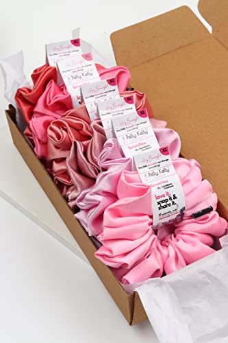 Image of Premium Satin Scrunchies for Women | Hair Bands, Ponytail Holders & Rubber Bands | Oversize, Fluffy, No-Damage Hair Ties | Girls Hair Accessories | Extra Large Size | Pack of 6