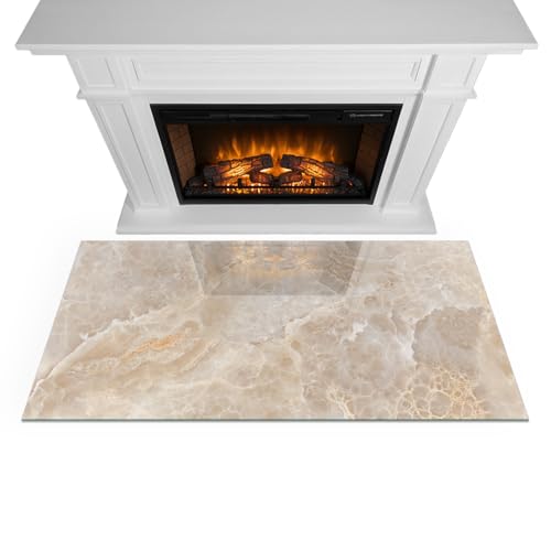 Protección para chimenea rectangular contra el calor con vidrio decorativo de 120x60 4