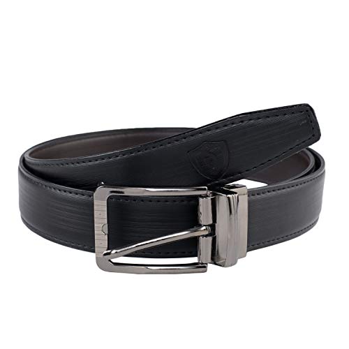 Image of Keviv PU-Leather Formal, Casual & Reversible Belts For Men (Black /Brown) (GB-)