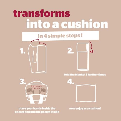 Silentnight Snugsie Wearable Blanket - Soft Teddy Fleece Blanket with Sleeves - 2-in-1 Sleeved blanket and Cushion - Supersized with Foot Pocket , 153 x 203cm - Image 6