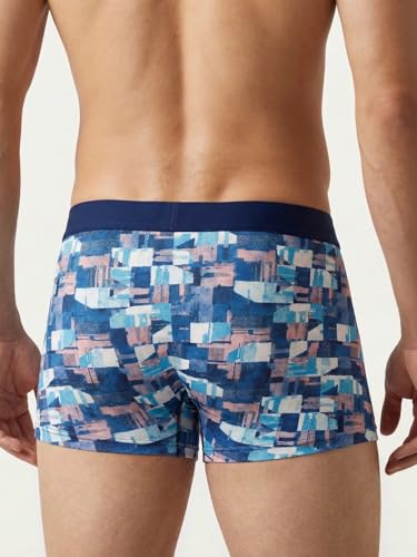 Image of BONO Men's Cotton Printed Mini Trunk Regular Fit Anti Microbiable Underwear Trunks Combo with No Marks Waistband (Pack of 2)