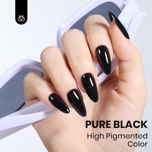 Image of Beetles Black and White Gel Polish, 2 Pcs 15ml, HEMA-Free French Nails | Two 15ml HEMA-free gel colors cover black and white French tips, nail art, and salon-style DIY manicures.