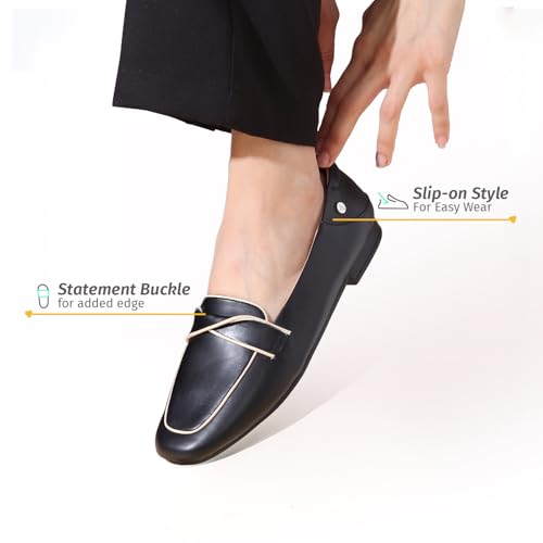 Image of YOHO Bliss Loafers for Women | Comfortable & Stylish Bellies | Fashion Moccasins with Footpharma Footbed | Slip-on for Casual & Formal Wear | 007