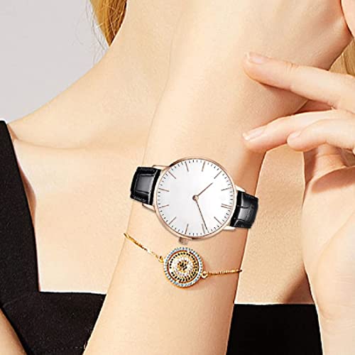 Image of Moran Genuine Leather Watch Band 18mm 19mm 20mm 21mm 22mm 23mm 24mm Calf Grain Watch Strap for Men and Women 18mm Black-Silver Buckle