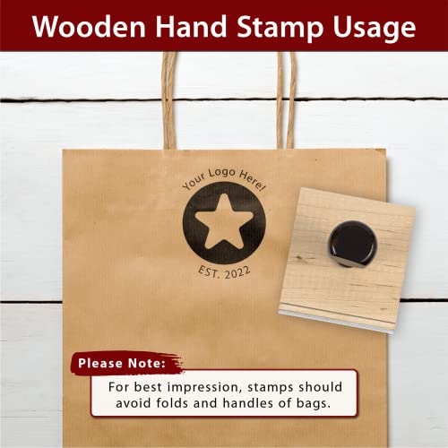 Custom Logo Stamp - Wood Handle Logo Stamp - Personalized Rubber Hand Stamp - Wooden Hand Stamp With Custom Logo - Multiple Size Options Available - Upload Your Own Logo #TOP5