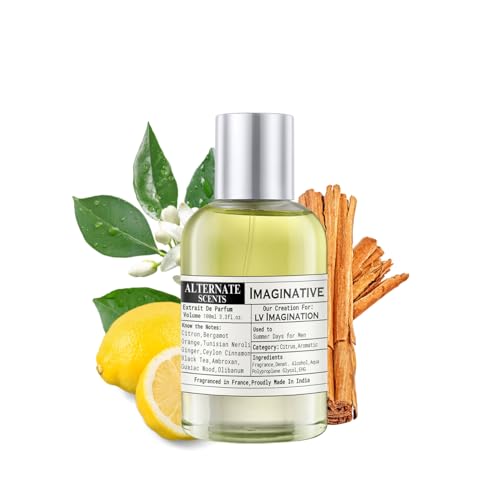 Image of Alternate Scents IMAGINATIVE 100ml Long Lasting Perfume For Men |Strong& long Lasting with 30% Oil Concentration|Fresh Citrus Tea-Based| Fragrance From France | Made In India|