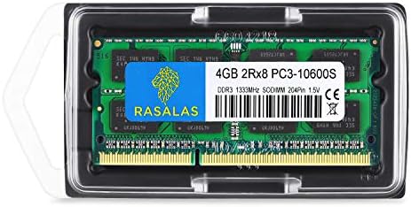 Rasalas 8GB Kit (2X4GB) PC3-10600 DDR3 1333mhz Sodimm RAM for AMD Intel Laptop, MacBook Pro 13/15/17 inch Early Late 2011, iMac 21.5 inch Mid Late 2011, 27 inch Mid 2011, Mac Mini 5,1 & 5,2 Mid