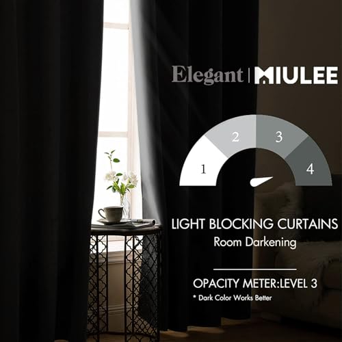 Image of MIULEE Closet Curtain for Open Closet Without Door Grommet Top 34x80 Inches | Covers Closet, Privacy Curtains for Room Divider, Sun /Light Blocking, Quality Fabric, Doorway