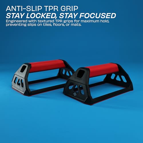 Image of Nivia Performance Push-Up Bar, Home Gym Equipment for Men & Women, For Training, Exercise Push up Stand, Gym Accessories, Home Use for Chest, Anti-Slip Push Up Stand (Red)