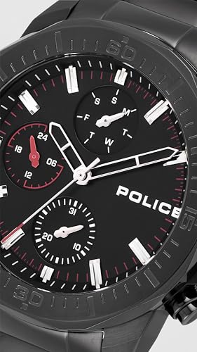 Image of Police Quartz Multifunction Black Dial Black Stainless Steel Strap Watch for Men - PLPEWGK0039904
