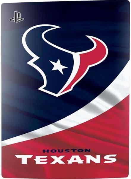 Vista 30 de Skinit Calcomanía para juegos compatible con PS5 Bundle – Diseño de logotipo grande con licencia oficial de los Houston Texans de la NFL Azul