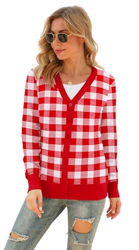 Image of VIISHOW Women Long Sleeve Button Down V Neck Lightweight Basic Knit Sweater Cardigan