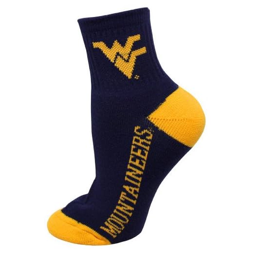 NCAA West Virginia Mountaineers Men's Team Quarter Socks, Medium