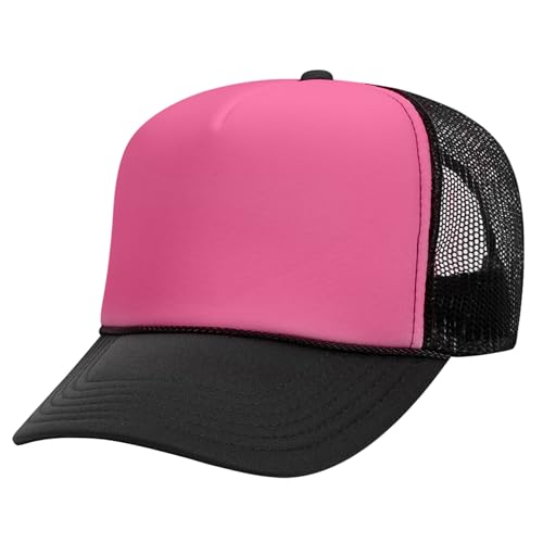 Image of OTTO Polyester Foam Front 5 Panel High Crown Mesh Back Trucker Hats in 97, Bulk, Wholesale