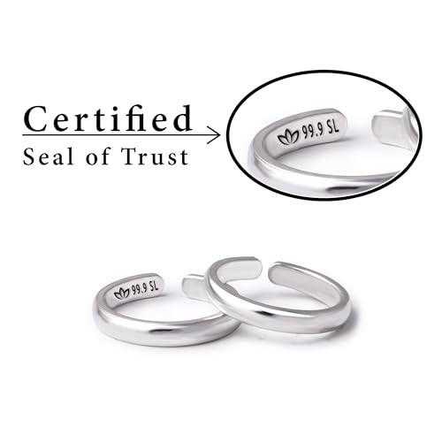 Image of Milan Jewellers 99.9% Pure Silver Toe Rings | Womens | Certified | Stamped (Pure Chandi Bhichiya)
