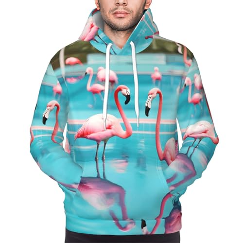 Sweat imprimé flamant rose EdWal pull en polyester coupe casual