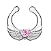 Produktbild Piercingfaktor Fake Piercing Universal Hoop Ring Septum Nasen Lippen Helix Ohr Vintage Engelsflügel mit Herz Kristall Lippenpiercing Nasenpiercing Ohrpiercing Tragus Intimpiercing Silber - Pink